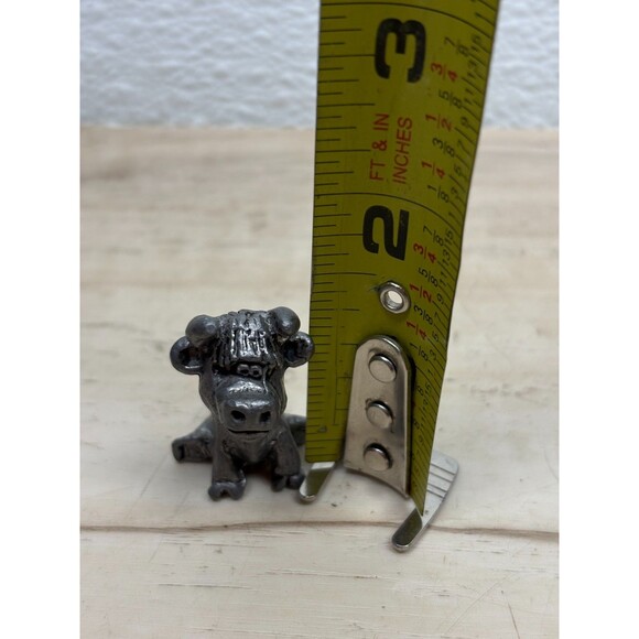 Vtg Lot Of 6 Pewter Animal Figurines Cats Bears Bulls - Picture 11 of 16